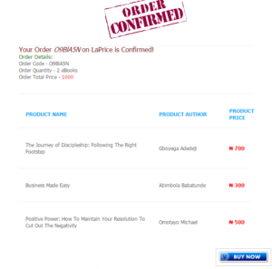 Order confirmed